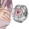 Orologio da dito punk vintage Mini cinturino elastico in lega Orologi Anelli per coppie Orologio per gioielli Orologio al quarzo romano retrò Anello per donna e ragazza