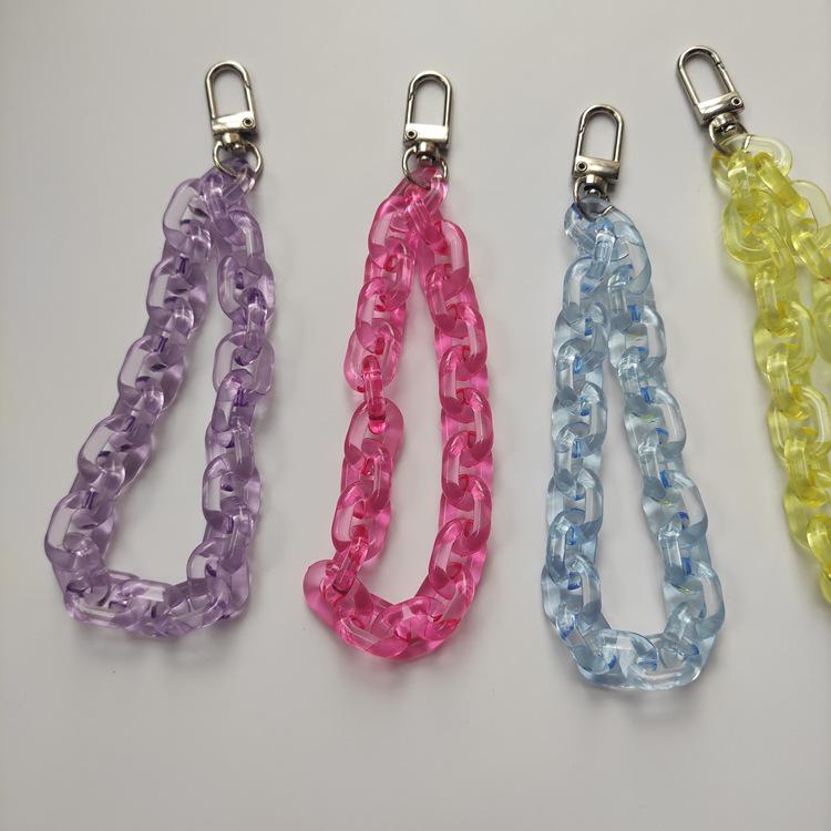 Handy-Fingerriemen Kette, Acryl Handy-Zubehör Riemen Kette Handgelenk Schlüsselanhänger Riemen Fingerarmband Kette