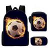 Messi Football Cartoon Printing Kids Double Shoulder Backpack For School Use