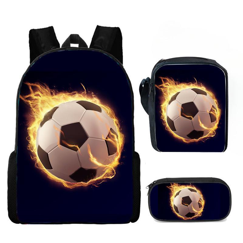Messi Soccer Kids Backpack Set With Breathable Oxford Fabric For School Children