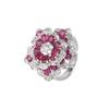 Anello in Diamante Micro-Borchiato TikTok Topazio Rubino Sangue di Piccione Anello Regolabile Donna