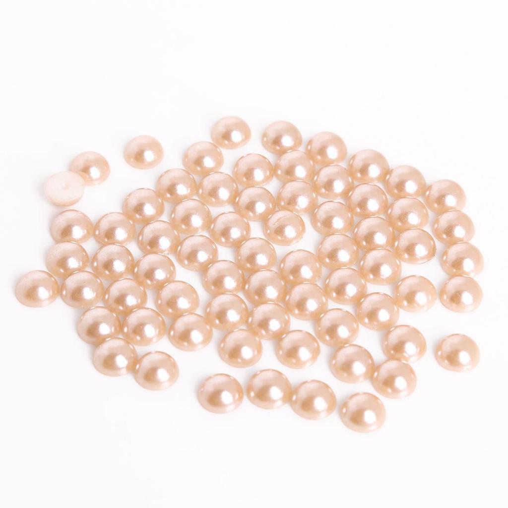 DIY Pearl Hair Bow Accessories: Half-Sided ABS Imitation Pearls & Flat-Bottom Colored Beads