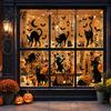 No Residue Holiday Decorations 6 Sheets/Set Black Cat Window Stickers Adhesive Free Static Clings Halloween Clings Bat Pumpkin Spider Web Decals for