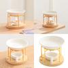 Ceramics Tealight Wax Warmer Essential Oil Burners Heater with Wood Stand Candleholder Aromas Lamp Stove for Meditations