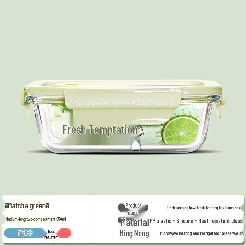 Ciotola Bento in Vetro per Microonde - Resistente alle Alte Temperature, Grande Capacità, Pranzo Ermetico