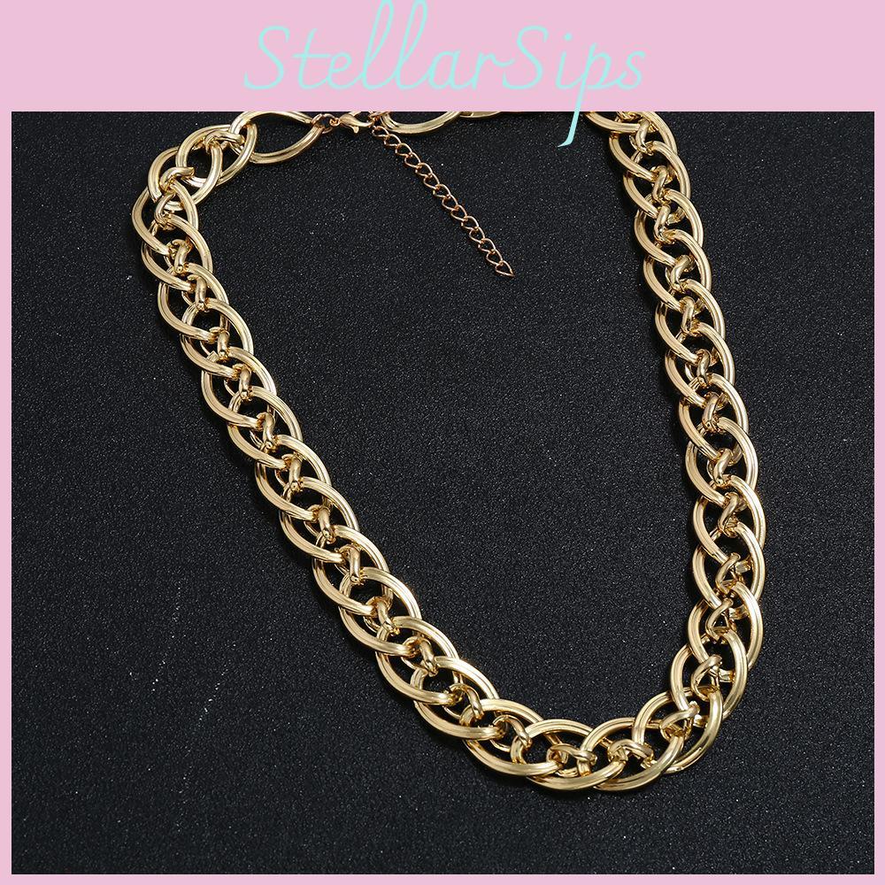 Elegant Euro Style Gold Plated Necklace Geometric Chain Unisex Jewelry For Special Occasions