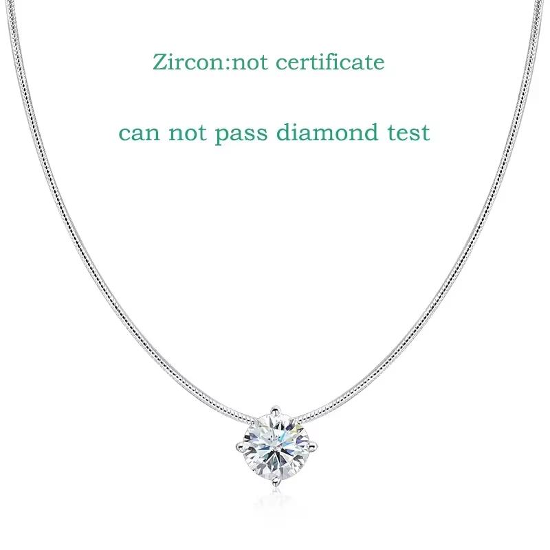 Smyoue 0.5-2CT D Color Certified Moissanite Necklace for Women Sparkling Lab Diamond 100% 925  Silver Pendants Wholesale 0.5CT