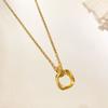 Light Luxury High-End Stainless Steel Necklace With Simple Design Exquisite and Versatile Collarbone Chain Pendant for Women