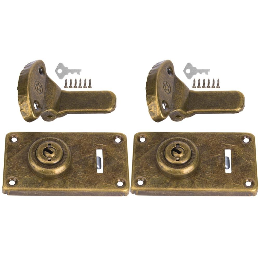 2pcs Antique Lock Wooden Box Hasp Heavy Duty Furniture Accessories For Chests & Trunks