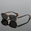 Fashionable Men Reading Glasses Small Square Frame Far Sight Sunglasses for Women High Definition Gray Lens Presbyopia 0+1.0+4.0