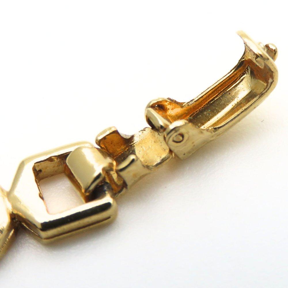 Used NINA RICCI Necklace NR logo metal 5.0g gold Square