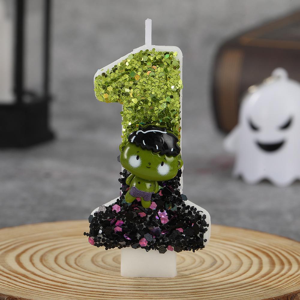 Hulk-Themed Birthday Number Candles - Cute, Funny Party Decorations