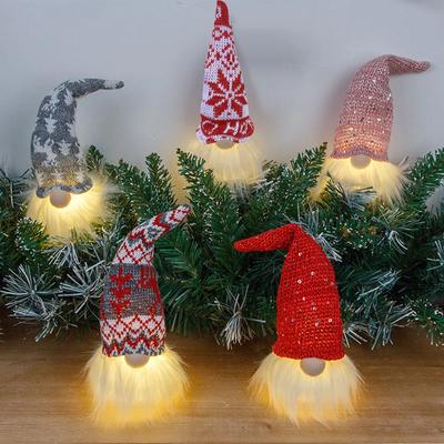 LED Christmas Gnome Plush Santa Claus Doll Decoration Faceless Gonk Dwarf Ornament Merry Christmas Toy Xmas Navidad Noel Gifts