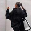 Férfi túlméretezett kapucnis pulóver Streetwear laza fazon pamut keverék pulóver őszi hétköznapi viselet