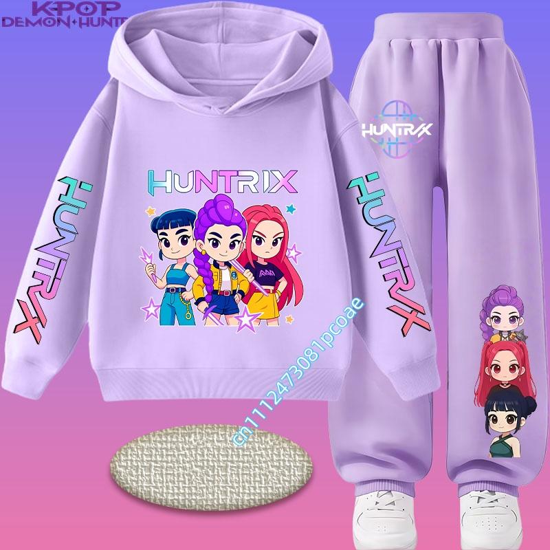 2026 New Children's Popular Anime Print Spring/Autumn Casual Hooded Sweatshirt + Sports Pants 2-Piece Set