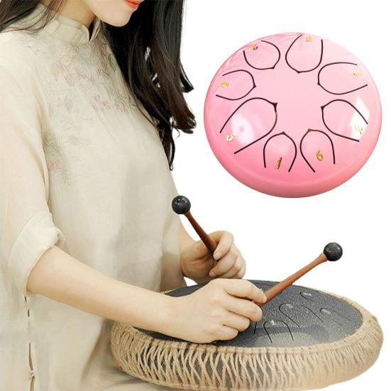 Steel Tongue Drum Rain Chime Hand Drums Sound Healing Instruments Chakra Tank Drum for Musical Education Meditation Yoga Zen