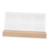 Photo Frame Instant Picture Frame 3 Openings Clear Acrylic Night Light Desk Photo Frame for 3in Photo
