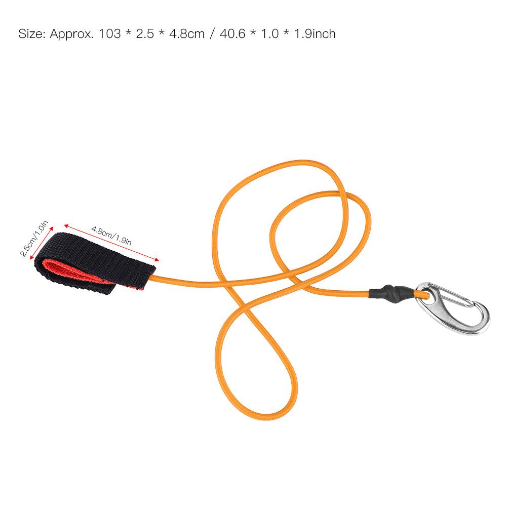 Elastic String Boating Kayak Paddle Safety Rod Leash with Carabiner for Paddling Paddling Safety Leash Boating Paddle Leash