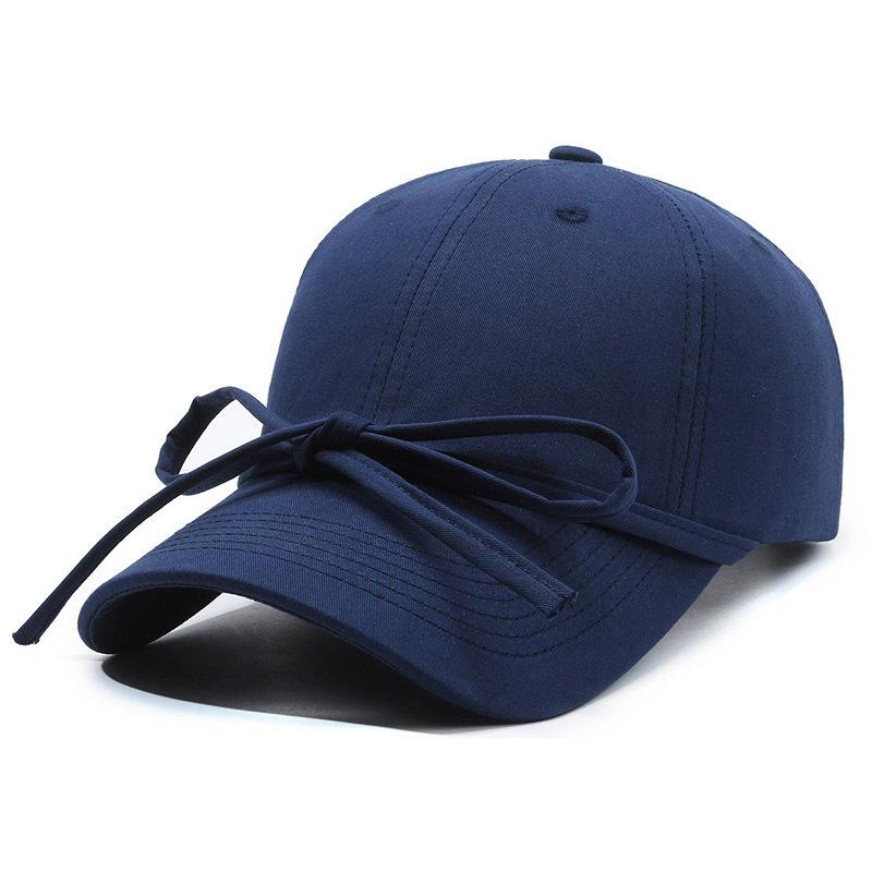 Bow-tie Baseball Cap, Solid , Sweet , Versatile and Fashionable Women's Hat with Wide brim
