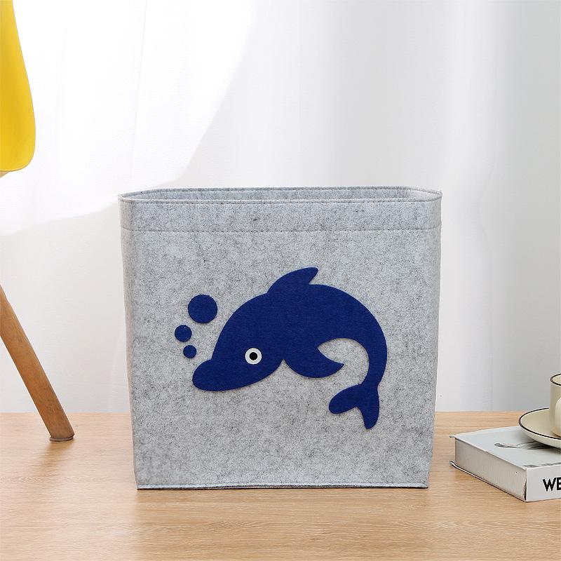 Felt Cartoon Storage Basket New INS Fashion Home Cute Children's Toy Storage Basket Dirty Clothes Portable Felt Storage Basket