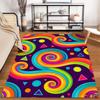 Colorful Abstract Swirl Pattern Carpet with Geometric Shapes Design Suitable for Use As an Anti-slip for Living Room Bedroom Sofas
