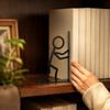 Iron Bookend with Figure Design Lightweight Silhouette Stable Metal Bookends for