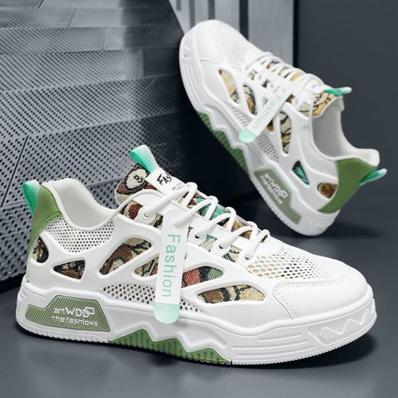 Summer New Trend Men Casual Flat Shoes Breathable Soft Soled Men Sneakers Tennis Leather Jogging Sport Shoes Versatile Masculino