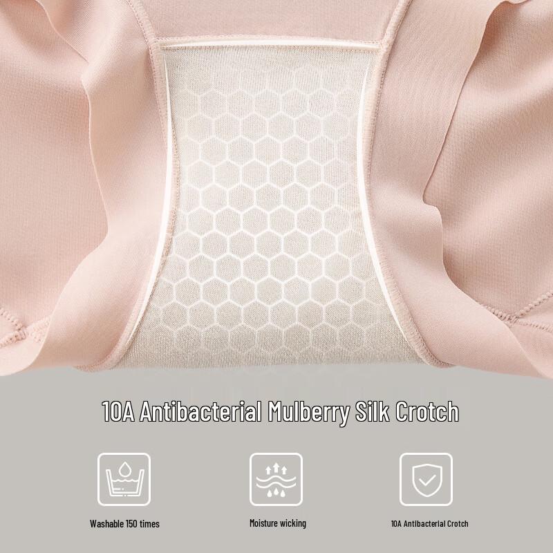 Tingmei Women's High-Waist Tummy Control Lace Jacquard Briefs