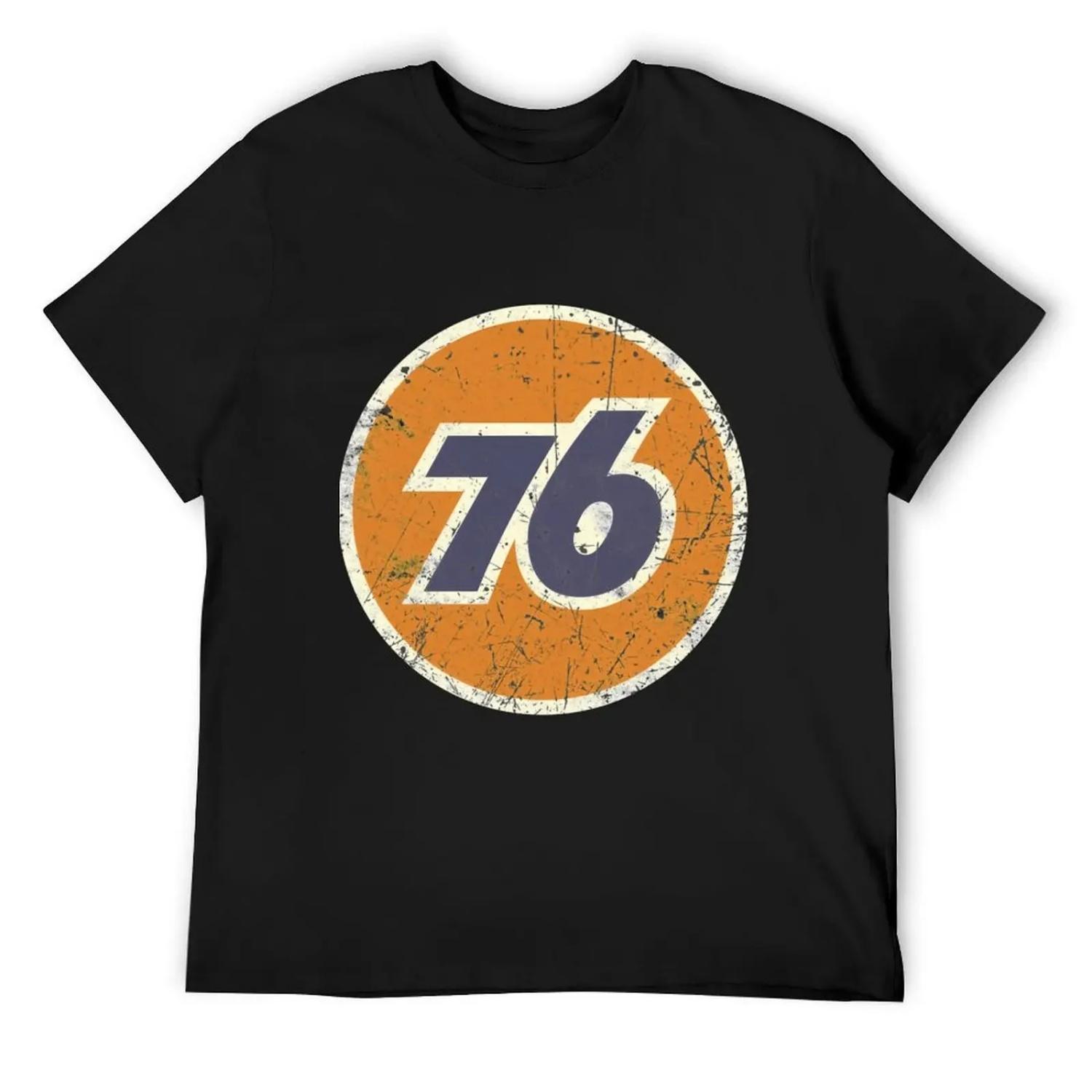 76 Oil Union Vintage T-Shirt sweat vintage anime shirt summer clothes men t shirts S