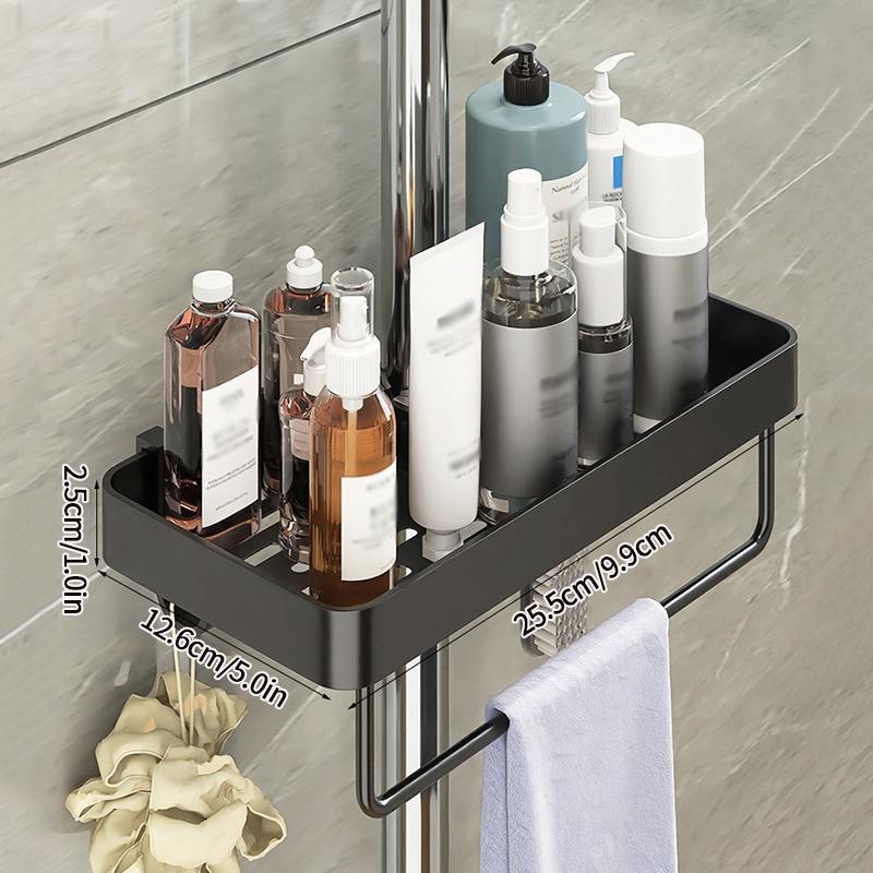 Badezimmer Aufbewahrungsregal Organizer Bohrfrei Wandmontiert Shampoo Duschregal Aluminiumlegierung Aufbewahrungsregal für Badezimmer Küche