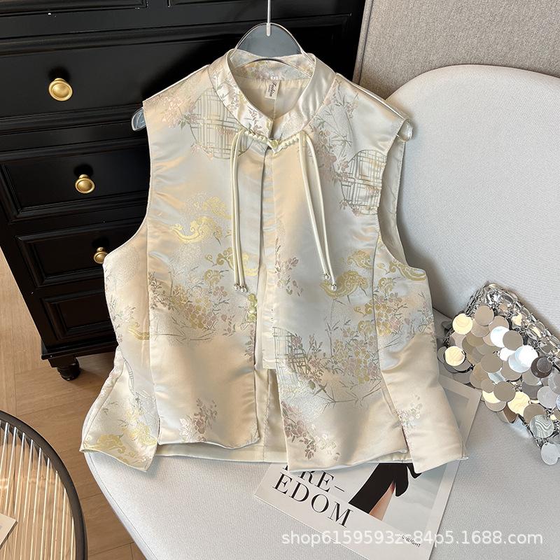 

Атласный жилет женский ранней весной высококачественный топ без рукавов жилет XXXL [Recommended 138-75kg]