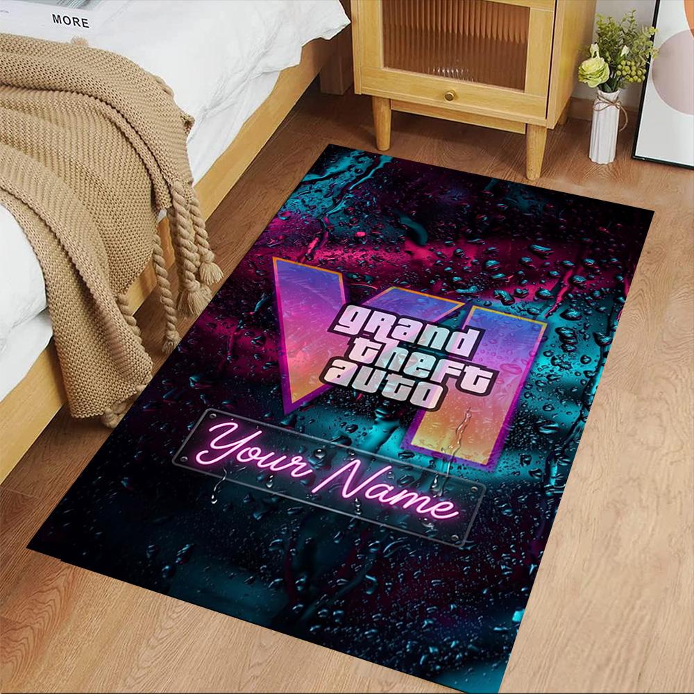Grand Theft Auto Personalized Text Carpet Design for Balcony Game Room Dining Room Playrooms Antislip Carpet Office home decor