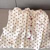 Gentle Spring/Summer Girls' Pajamas - Long Sleeve, Thin Heart Jacquard, High-End Loungewear