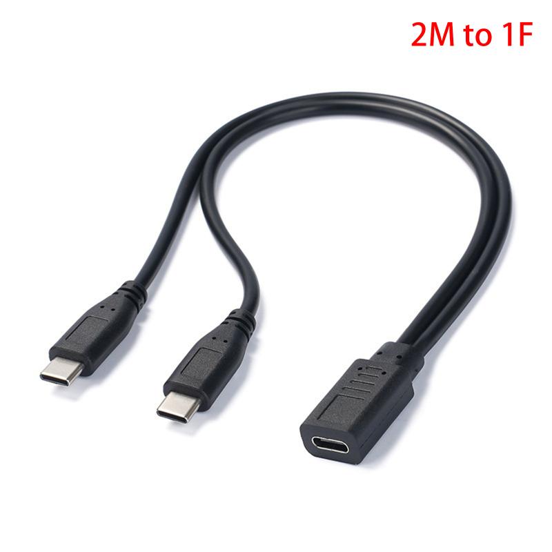 Usb C Cable Splitter Type C 1 To 2 Extension Cable Wire For Pc Phone Tablet 15W 3A Power Adapter Cord Charging Converter Line