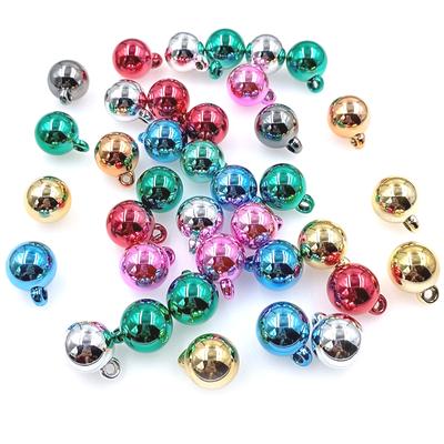 Necklace Round Beads Highlighting Hanging Hole Bracelet Fashion Electroplated DIY 10pcs Metal Texture Jewelry Accessories Handmade Materials
