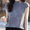 Women's Half High Neck Knitted T-shirt Base Half Sleeve Slimming Knitted T-shirt