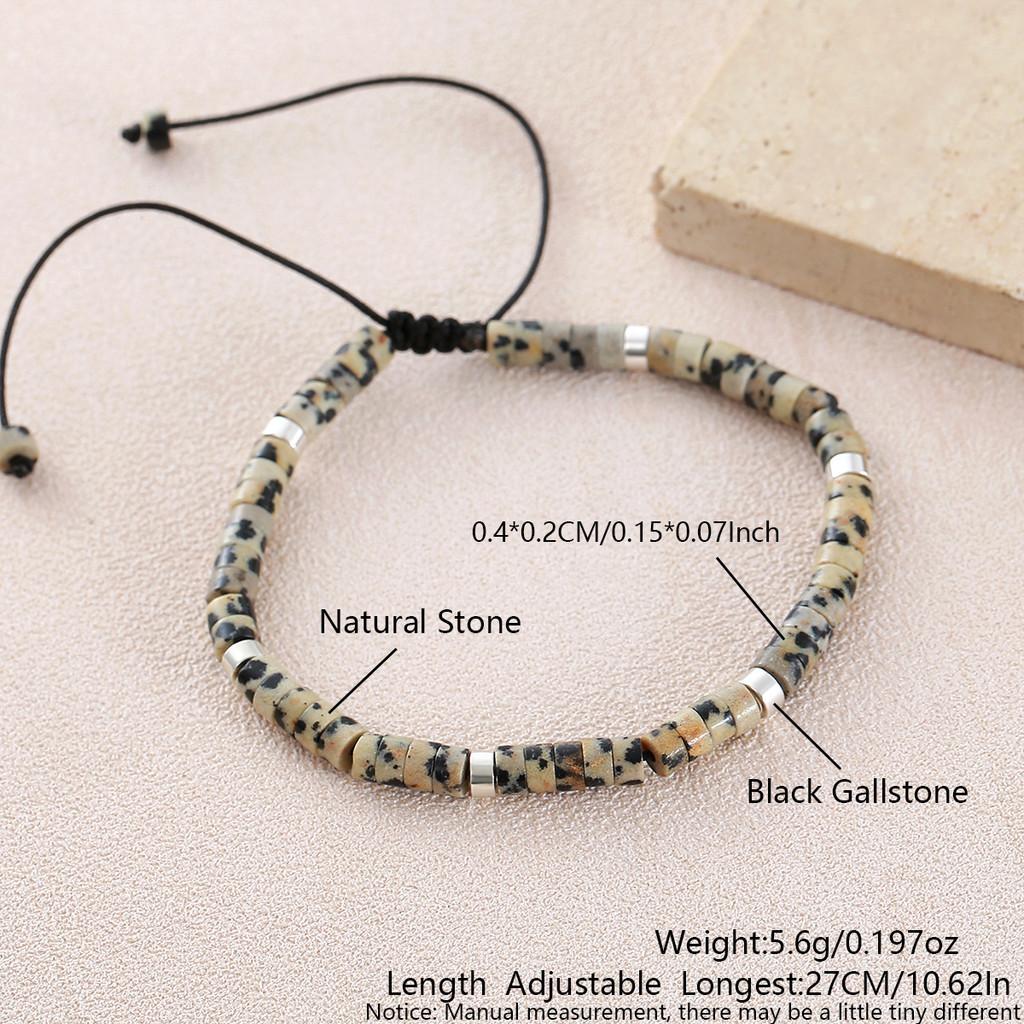 Geometric Turquoise Beaded Bracelet With Adjustable Woven Cord For Casual Wear
