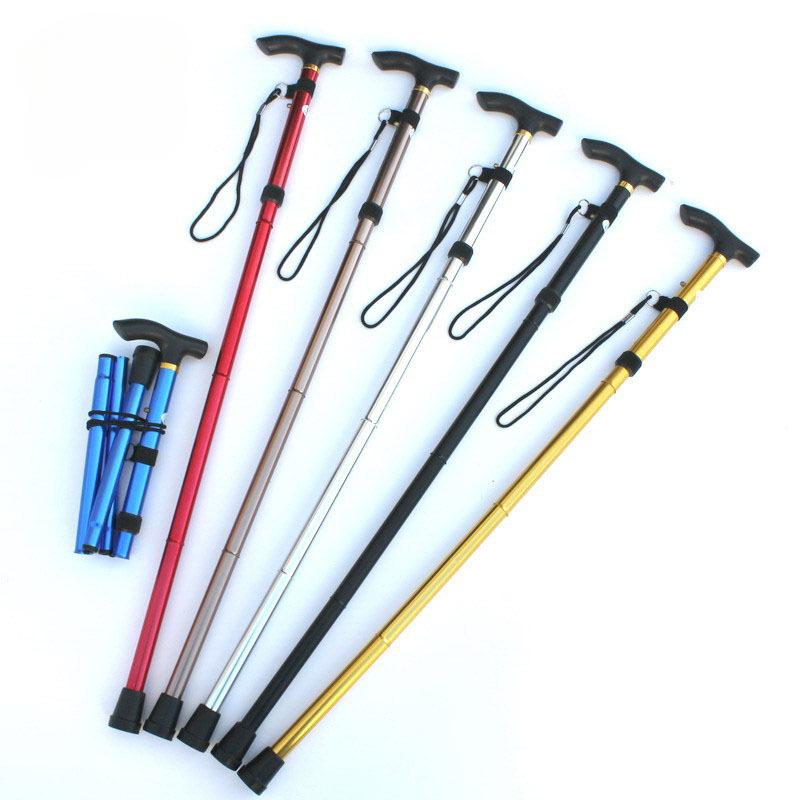 1Pc Climbing Cane, Retractable Folding, Hiking Cane, Non-slip Cane, Senior Strengthening Adjustable 5-section Cane