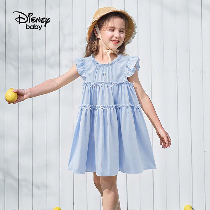 Disney Girls' Striped Flutter Sleeve Princess Dress