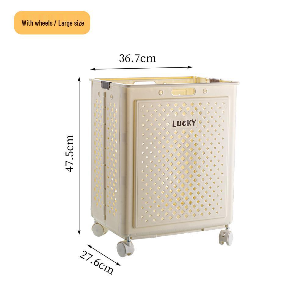 Foldable Laundry Hamper with Wheels, Large Capacity Dirty Clothes Basket for Bathroom Storage