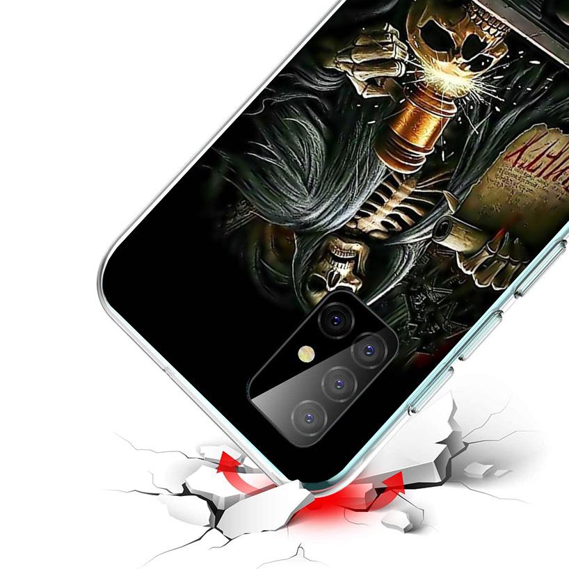 Reaper Skull Skeleton Gun Phone Case For Samsung Galaxy A17 A16 A15 A14 A13 A57 A56 A55 A54 A53 A37 A36 A35 A34 A33 A26 A25 A24