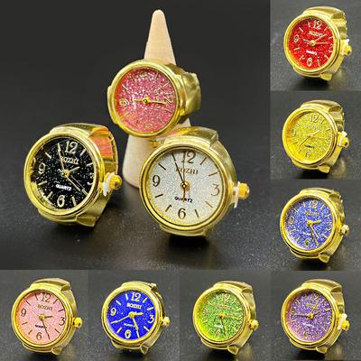 Gold Rings Punk Elastic Stretchy Quartz Watch Rings Hip-hop Couple Accessories