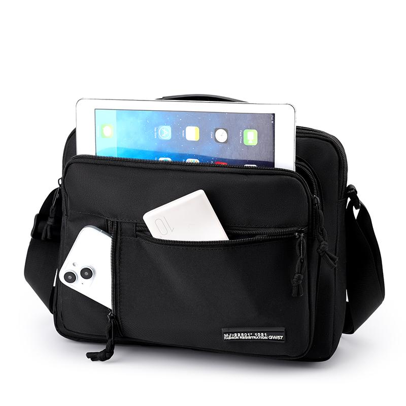 Men's Large Capacity Waterproof Shoulder Bag – Wear-Resistant Crossbody Messenger with Multi-Pockets for Business