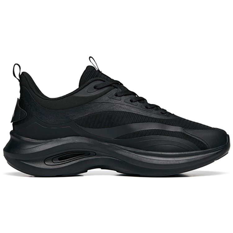 Anta Running Series Shock Absorption Non-Slip Durable Low-Top Running Shoes Women Sneaker Black Silver 922235520-4