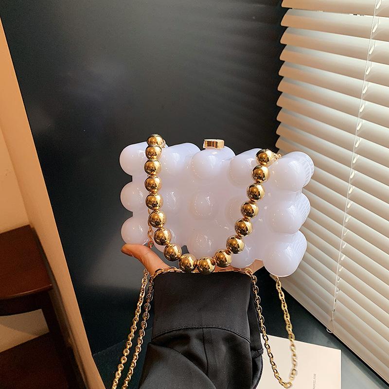 

Bags niche versatile acrylic box bag 2025 new sweet girl foreign transparent dinner bag tide синій