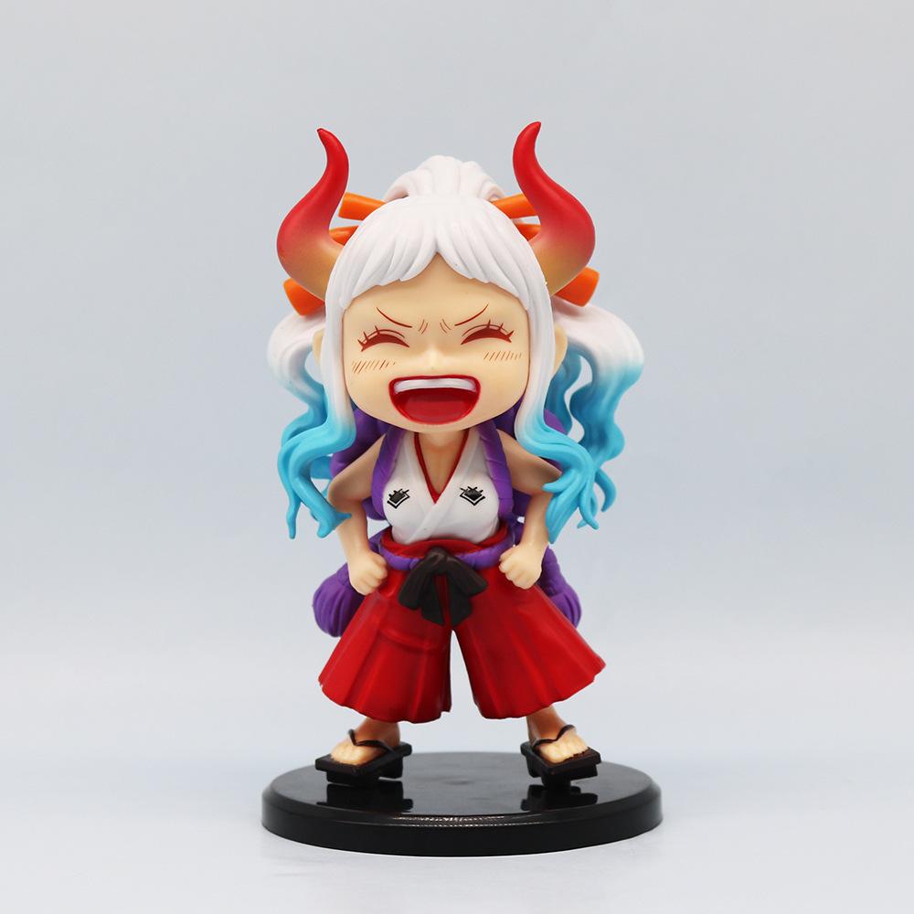 Ace & Yamato Anime Figure, Q Version Sitting Pose Laughing GK Statue, Cute Collectible Model Car Decor Gift