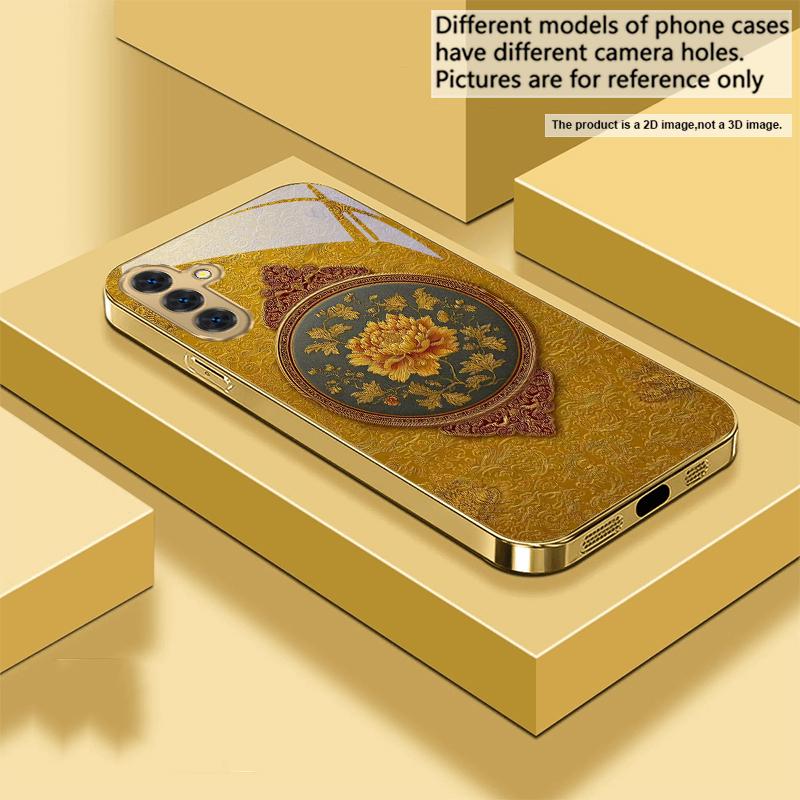 

Yellow chrysanthemums For Samsung A 01 52S A04 A05S A10 A12 13 22 23 24 36 42 M02 Note 10 20Ultra 8 9 Golden glass phone case Galaxy Note8