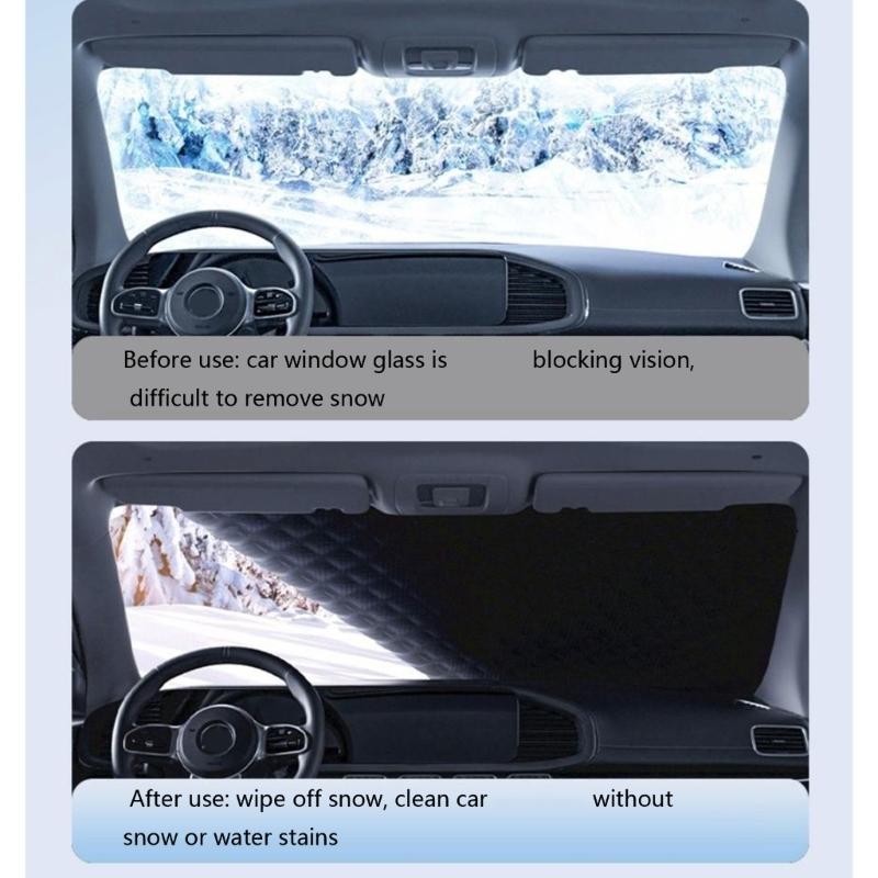 Ganzjahres-Autoscheibenabdeckung zum Blockieren von Schnee und Reflektieren von Sonne Große Abdeckung Schnelle Installation Design