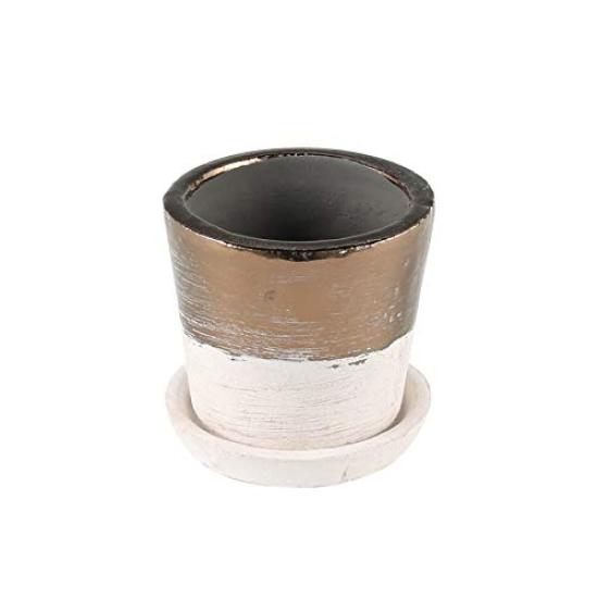 

Dulton Садовые принадлежности Терракотовый двухцветный горшок Размер XS с дренажным отверстием ТЕРРАКОТОВЫЙ ДВУХЦВЕТНЫЙ ГОРШОК G20-0202XS бронзовый