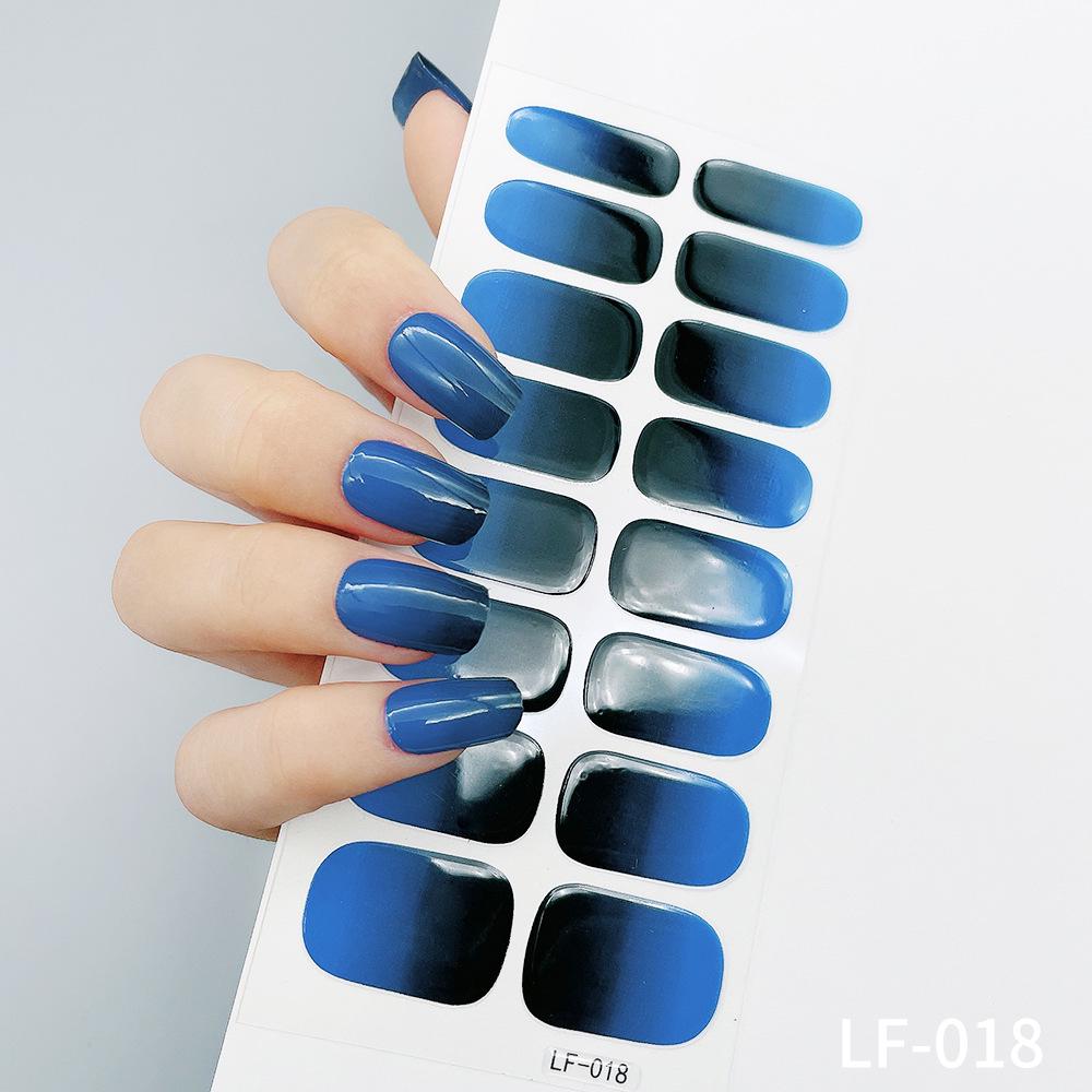 LF No-Bake Waterproof Gel Nail Stickers - Solid, Glitter, Color Block, Gradient Full Cover